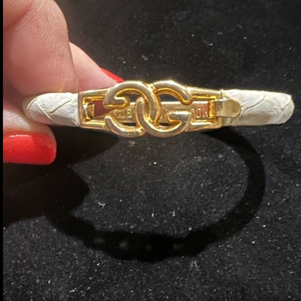 Vintage Gucci snakeskin and 24K Gold plated bracelet